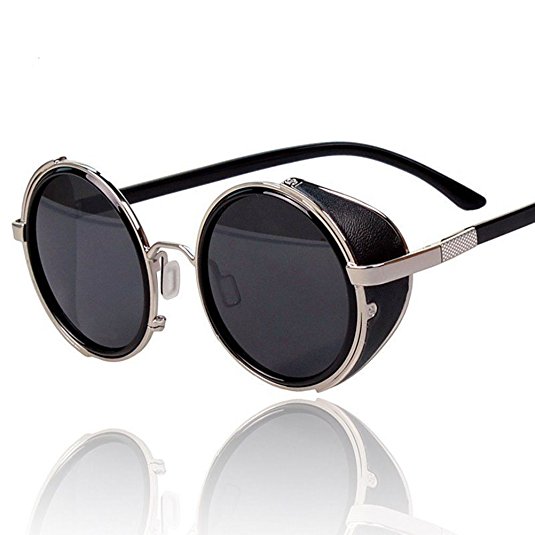 Arctic Star 80's Style Vintage Style Inspired Classic Round Sunglasses Very Popular (Silver frame)