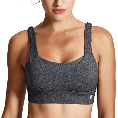 CRZ YOGA Women's High Impact Wirefree Padded Training Bra with Convertible Strap