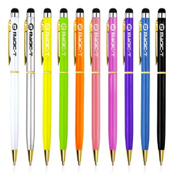 Stylus Pens Magic-T 10pcs 2 in 1 StyliBallpoint Pens Universal Touch Screen Capacitive Pen for iPhoneSamsungiPadAll Capacitive Touch Screen Devices