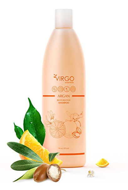 ARGAN RESTORATIVE Shampoo, 16 oz. - With Argan, with Essential Oils - 100% Safe for Color Treated Hair - For Men, Women, and Teens - All Hair Types
