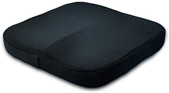 Car Seat Cushion Pad for Car Driver Seat Office Sweet Home Collection Memory Foam Chair Cushion Honeycomb Pattern Solid Color Slip Non Skid (black)