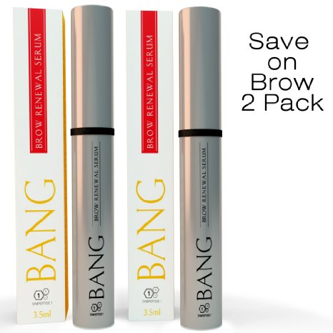 BANG Eyebrow Growth Serum w/ Organic Argan Oil, Castor Oil & Peptides For Perfect, Shapely Brows Guaranteed