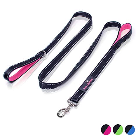 Paw Lifestyles Heavy Duty Dog Leash - 2 Handles - Padded Traffic Handle For Extra Control, 7ft Long - Perfect Leashes For Medium to Large Dogs