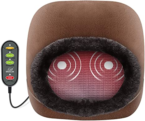 Snailax 3-in-1 Foot Warmer & Back Massager and Foot Massager with Heat, Vibration Massage with 2 Settings of Heating Pads, Feet Massage Machine for Foot,Leg,Back Pain Relief