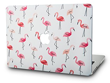 KEC MacBook Pro 15 Inch Case 2017 & 2016 Touch Bar, Cover Plastic Hard Shell Rubberized A1707 (Flamingo)