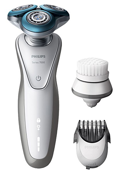Philips S7530/50 Series 7000 Electric Shaver for Sensitive Skin with Trimmer and Exfoliation Brush