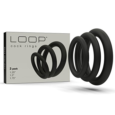 Super Soft Black Cock Ring Erection Enhancing 3 Pack by Lynk Pleasure Products, 100% Medical Grade Pure Silicone Penis Ring Set for Extra Stimulation for Him - Bigger, Harder, Longer Penis