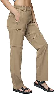 MIER Women's Hiking Cargo Convertible Pants Lightweight Travel Outdoor Pants with 6 Pockets, Quick Dry and Water Resistant