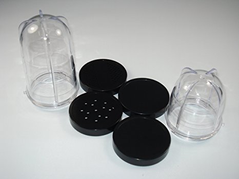 2 Replacement Mixing Cups and 4 Lids compatible with Magic Bullet