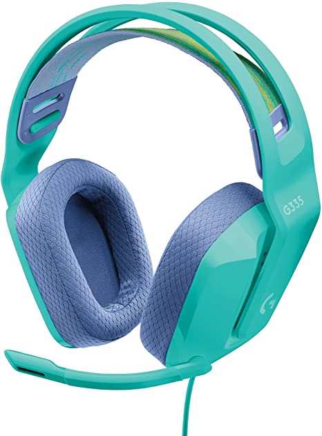 Logitech G335 Wired Gaming Headset, with Flip to Mute Microphone, 3.5mm Audio Jack, Memory Foam Earpads, Lightweight, Compatible with PC, Playstation, Xbox, Nintendo Switch – Mint