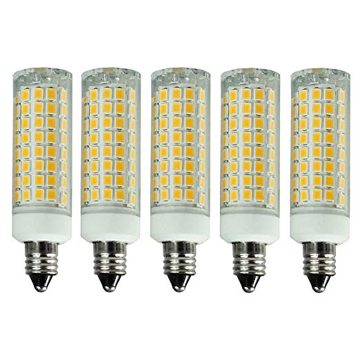 [Pack of 5] E11 led Bulb 75W 100W Halogen Bulbs Replacement,1000 lumens, jd e11 Mini Candelabra Base, Warm White 3000K, 110V 120V 130 Voltage Input