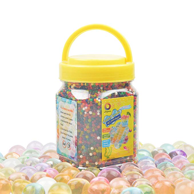 Water Gel Beads(Almost 40,000pcs) Water Jelly Pearls Rainbow Mix for Kids Sensory Playing, Wedding Home Decoration,Plants Vase Filler Sold by Jangostor