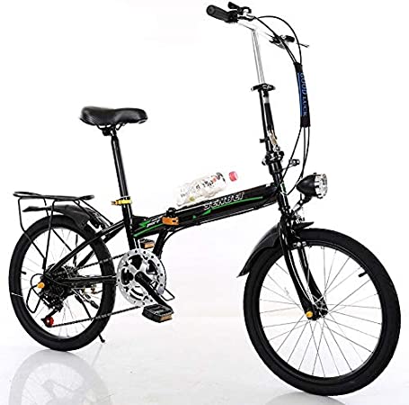 TiKingAn Folding Bike,20inch 7 Speed Portable Bikes,Double Disc Brake Mountain Bicycle Urban Commuters for Adult Teens,Stock US