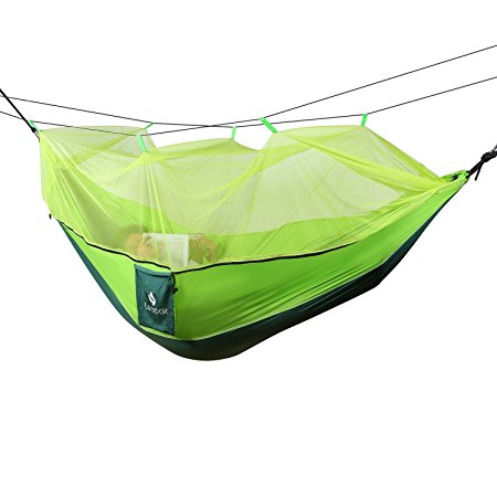 Leapair Mosquito Net Outdoor Hammock Portable 2 Person Lightweight Parachute Fabric Outfitter For Indoor Camping Backpacking Backyard