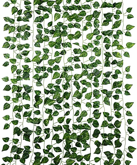 Dedoot Ivy Garland, Ivy Vines Artificial Fake Ivy Leaves Bulk Hanging Plant for Craft Wedding Party Wall and Home Decor, 12 Pack - 79 Inch Each