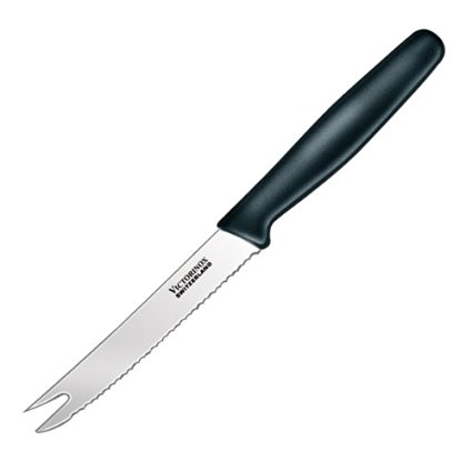 Victorinox Tomato Serrated Fork-Tipped Polypropylene Handle, 4.25", Black