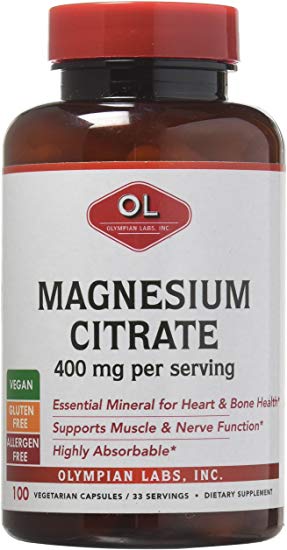 Magnesium Citrate 400 Milligrams 100 Capsules