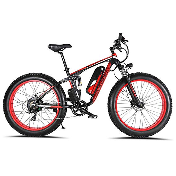Cyrusher XF800-1000W 48V Electric Fat tire Bike Snow Bike Full Suspension Hydraulic Brakes