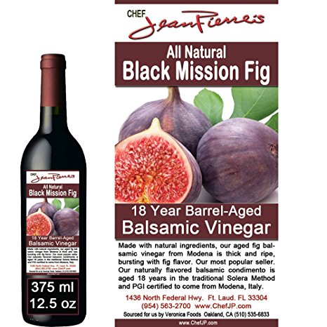 Black Mission Fig Aged 18 Years Italian Balsamic Vinegar 100% All Natural 375ml (12.5oz)