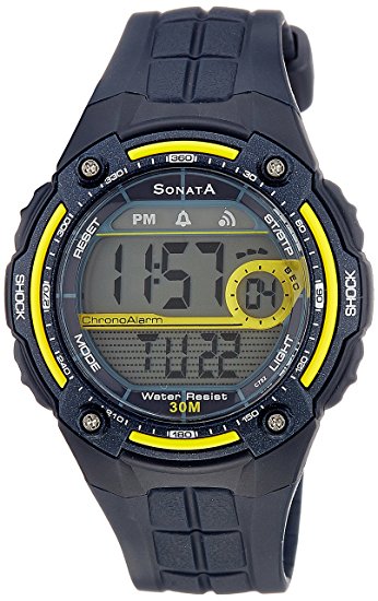 Sonata Super Fibre Digital Grey Dial Men's Watch - NF7949PP02J