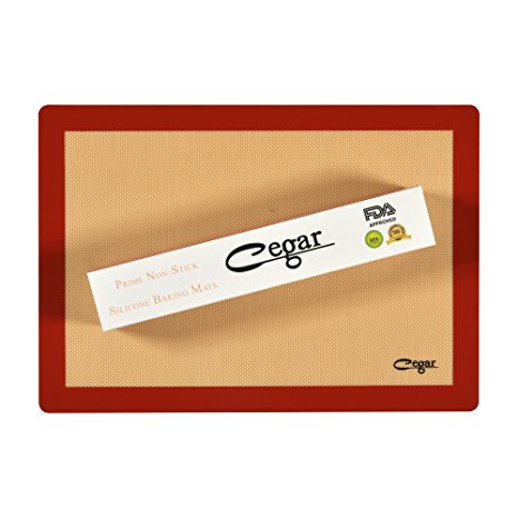 Cegar Premium Non-Stick Silicone Baking Mat Sheet,US Half Size (Thick and Large 11.5" x 16.5")