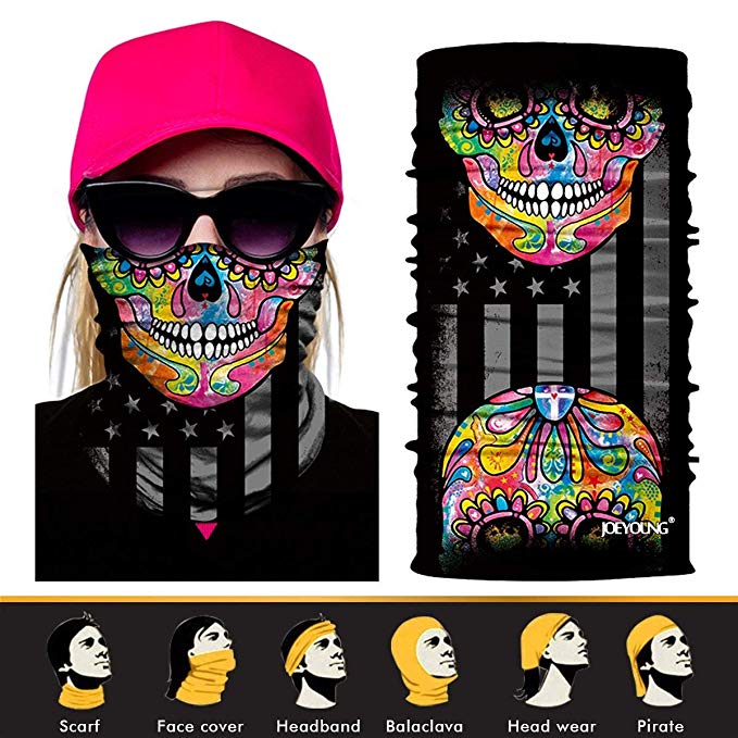 JOEYOUNG 3D Face Sun Mask, Neck Gaiter, Headwear, Magic Scarf, Balaclava, Bandana, Headband Fishing, Hunting, Yard Work, Running, Motorcycling, UV Protection, Great Men & Women