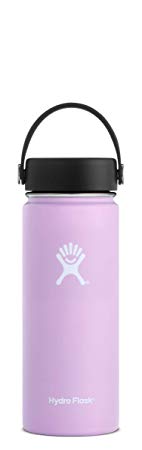 Hydro Flask 18 oz Double Wall Vacuum Insulated Stainless Steel Leak Proof Sports Water Bottle, Wide Mouth with BPA Free Flex Cap, Lilac