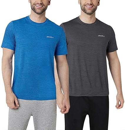 Eddie Bauer Men’s Motion Tee T Shirts, 2 Pack Gifts for Him Mens Crew Neck Tshirts Shirts Half Sleeve Tshirt Men, Tee Shirts