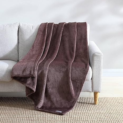 Eddie Bauer- Throw Blanket, Ultra Soft Plush Home Décor, All Season Bedding (Ultra Lux Solid Brown, 50 x 60)