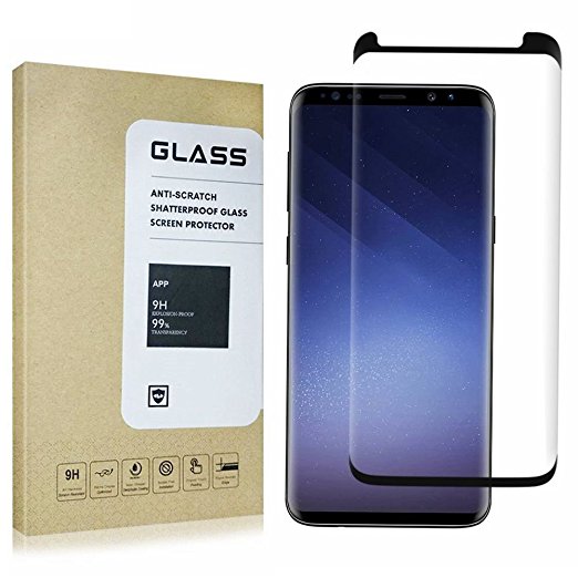 Galaxy S9 Plus Screen Protector £¬OLINKIT 9H Hardness Tempered Glass Screen Protector Film for Samsung S9 Plus [Black][1Pack]