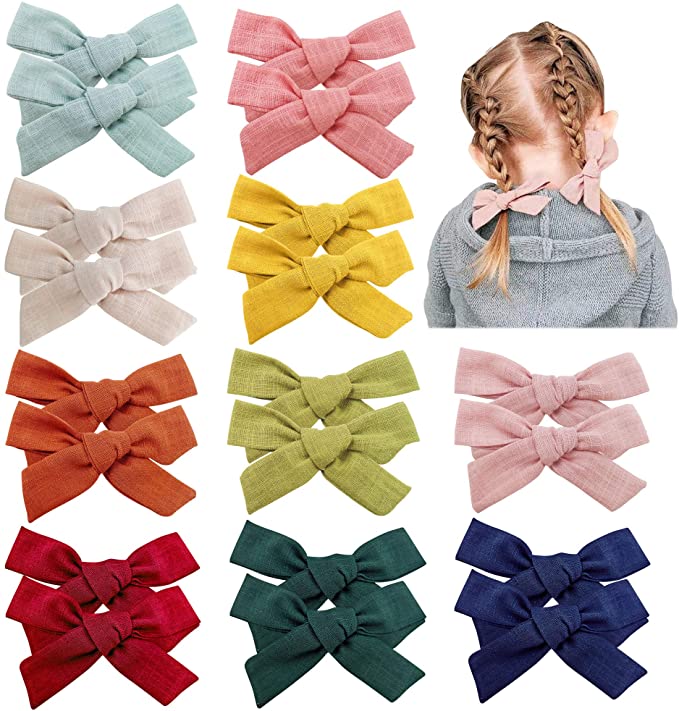 20 PCS Baby Girls Hair Bows Clips Hair Barrettes Accessory for Babies Infant Toddlers Kids in Pairs