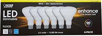 Feit Electric Dimmable Led BR 30 Flood 65W Soft White, 6 Count