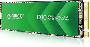 ORICO 128 Go M.2 NVMe SSD, 1700 Mo/s PCIe Gen3x4 M2 2280 SSD, Disque d'état Solide Interne avec TLC NAND Flash, Compatible avec Les Ordinateurs Portables de Bureau - D10