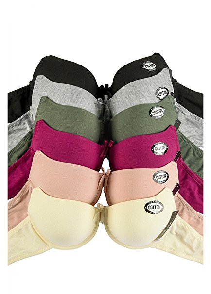 Women's Basic Plain Bras (Packs of 6) - Various Styles