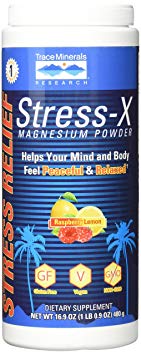 Trace Minerals Stress-X Magnesium Powder Raspberry Lemon Flavor - 16.9 oz