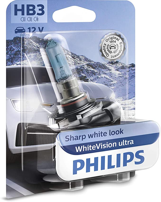 Philips WhiteVision ultra HB3 car headlight bulb, single blister