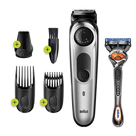 Braun Beard Trimmer BT5260, Hair Clipper for Men, 39 Length Settings, Black/Silver Metal