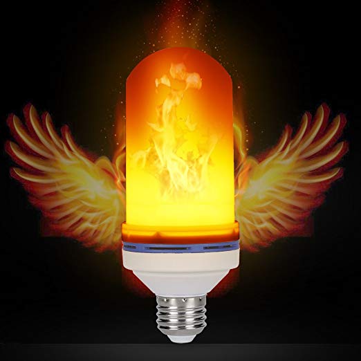 Flame LED Bulb, Slopehill Flicker Fire Effect Light Bulb | 4 Watt 1800K 4000LM 105 LED E26 Base | Ideal for Scones, Post Lamps, Lanterns | Romantic Decor for New Year, Holiday, Festival, Ceremony