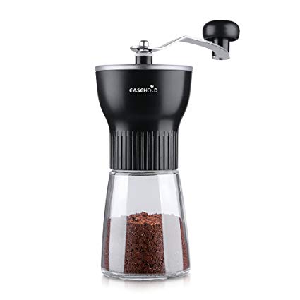 Easehold Portable Manual Coffee Grinder, Professional Conical Ceramic Burrs, Stainless Steel Crank