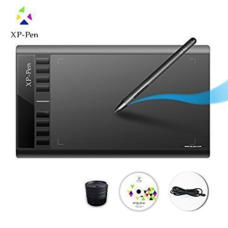 XP-PEN Star03 10x6'' Graphics Drawing Tablet Digital Pen Tablet Battery-free Stylus Passive Pen with 8 Hot Keys (Black)