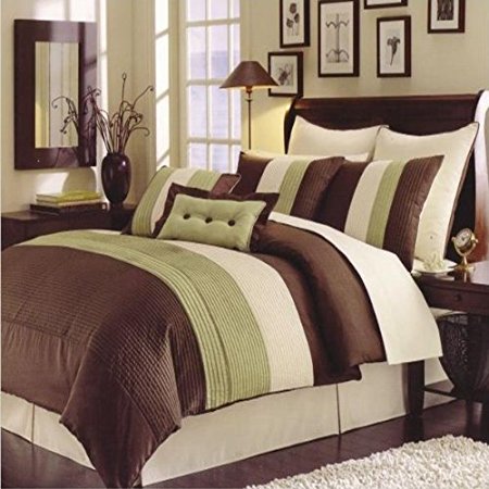 Venetto Green/Brown King 8 Piece Comforter Set