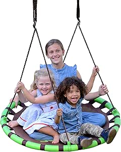 Swurfer Orbit Tree Swing, Saucer Swing - Tree Swing for Kids Outdoor, Outdoor Swing for Kids, Weather Resistant, Padded Frame, Durable, Mesh, Quick and Easy Tool Free Assembly, Age 3 and Up