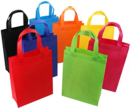 Tosnail 32 Pack Reusable Gift Bags Party Bags Fabric Tote Bags Treat Bags - Assorted 8 Colors