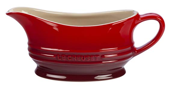 Le Creuset Stoneware 12-Ounce Gravy Boat, Cerise (Cherry Red)