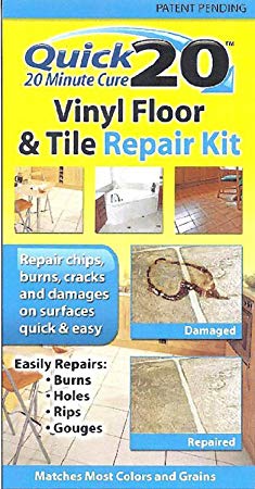 Quick 20 Vinyl Floor and Tile Repair Kit: Repairs chips, cracks, burns, and damages on vinyl and linoleum surfaces.