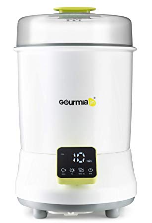 Gourmia Jr. Digital Baby Bottle Sterilizer and Dryer, 8-Bottle Chamber Capacity, Digital Touch Display, Stainless Steel Heating Plate, HEPA Filter, JBS200, ETL-Certified