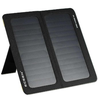 ECEEN 13W Solar Charger Foldable Portable Solar Panel With Dual USB Output Charge for Iphones Smartphones Tablets GPS Units Bluetooth Speakers Gopro Cameras And other 5V USB-Charged Devices