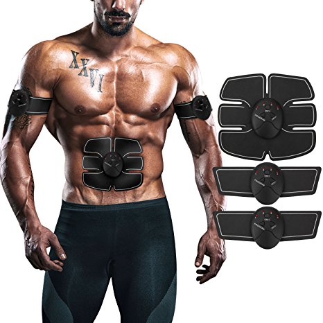 ITERY Muscle Toner, Abdominal workouts Fitness Portable AB Machine Abdominal Toning Belt EMS Training ABS Trainer Wirless Muscle Toning for Abdomen/Arm/Leg for Men or Women