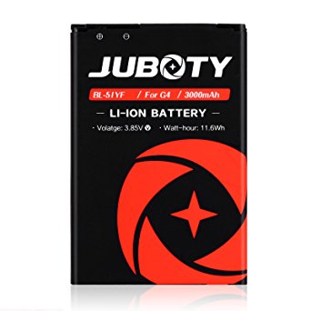 JUBOTY LG G4 Battery/3000mAh Replacement Li-ion Battery/BL-51YF Spare Battery for LG G4 US991 H812 H815 H810 H811 LS991 VS986(24 Month Warranty)