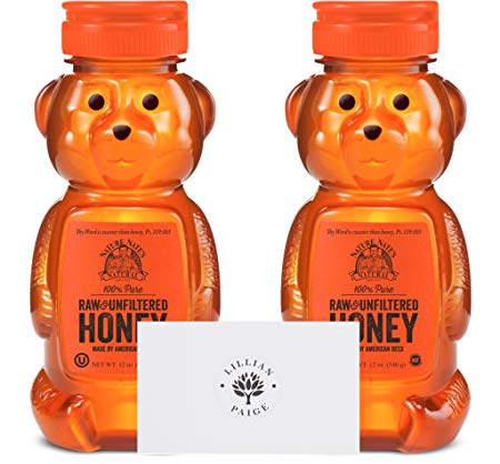 Pure Raw & Unfiltered Honey (2 Pack) in Dependable Packaging to Prevent Breakage with LP card - LP Bundle (Original, 12 Ounce Bear (Set of 2))